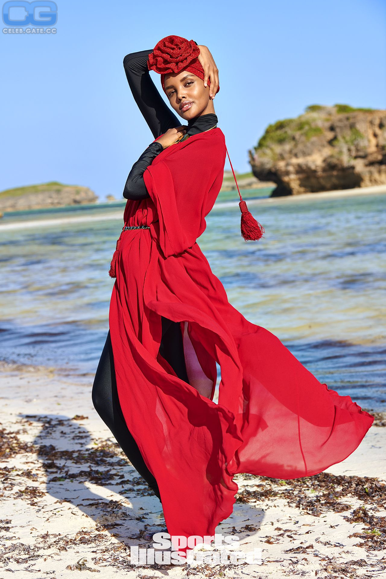 Halima Aden beach