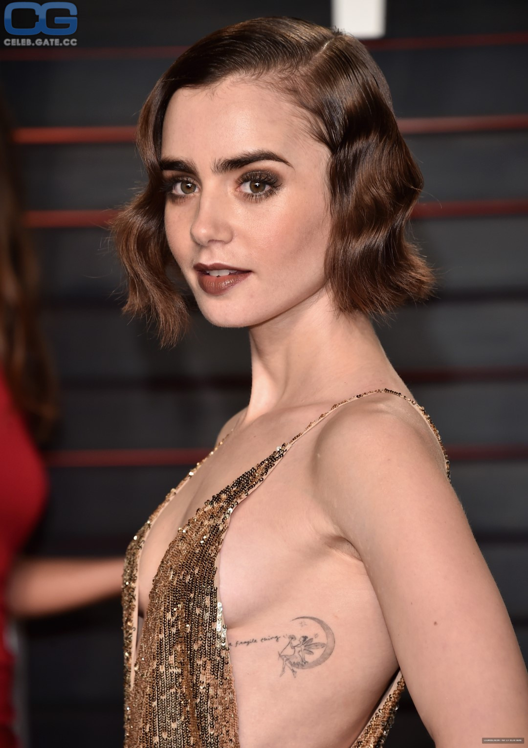 Lily Collins Topless